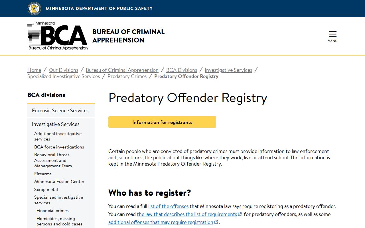 Minnesota registry rules relevant to Beltrami County post-release supervision